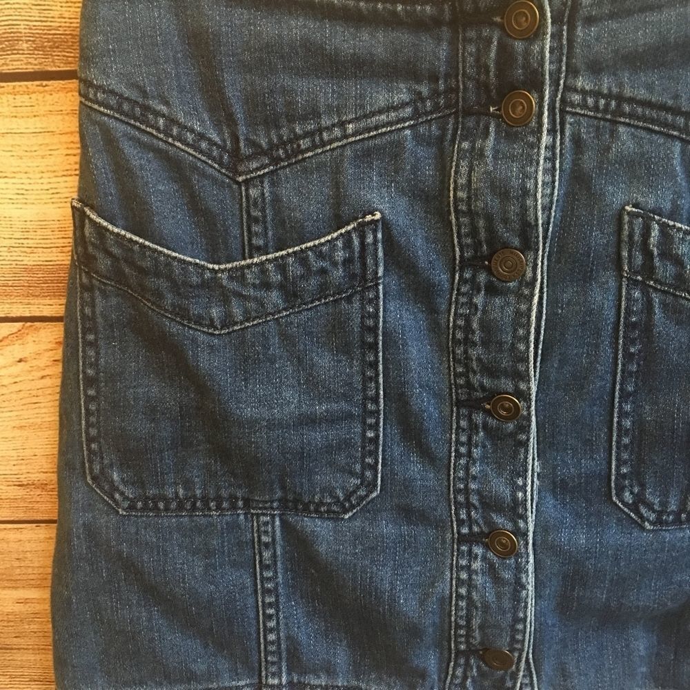 FREE PEOPLE DENIM MINI SKIRT - Picture 3 of 5